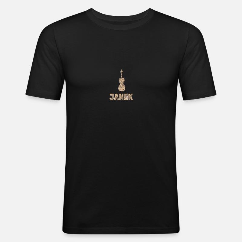 Janek als Bratsche - Männer Slim Fit T-Shirt - Schwarz