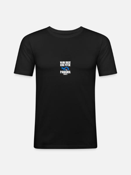 Panama Psyche 2022 - Männer Slim Fit T-Shirt - Schwarz