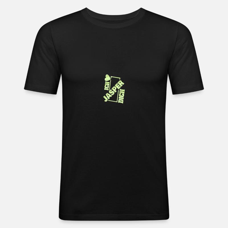 Jasper als Couple - Männer Slim Fit T-Shirt - Schwarz