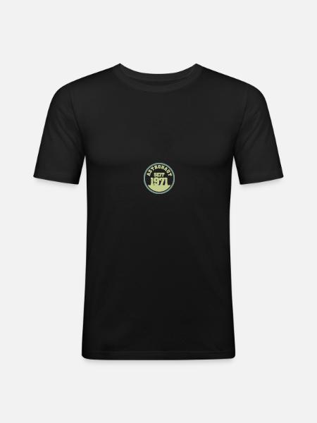 geboren 1971 - Männer Slim Fit T-Shirt - Schwarz