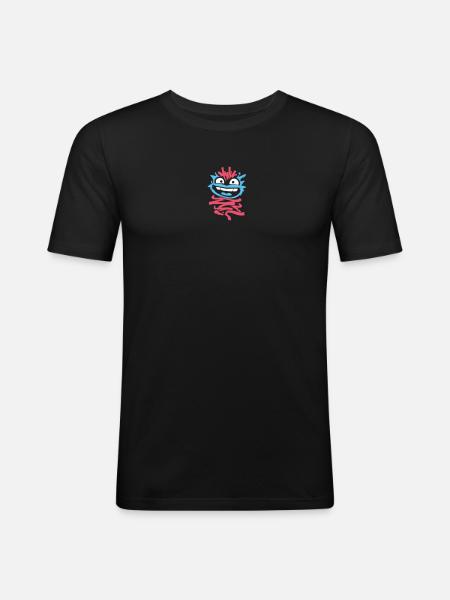 Little Monsters: Punk Monkey with Wink - Men's Slim Fit T-Shirt - black