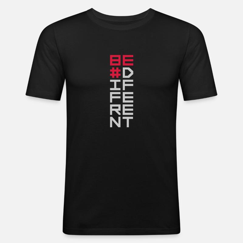 Be different Logo Design - Männer Slim Fit T-Shirt - Schwarz