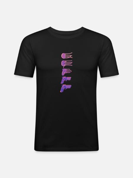 Meduse Gun - T-shirt près du corps Homme - noir
