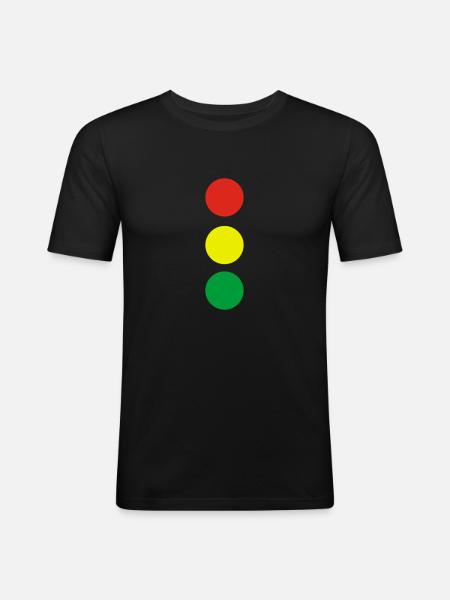 Ampel - Männer Slim Fit T-Shirt - Schwarz