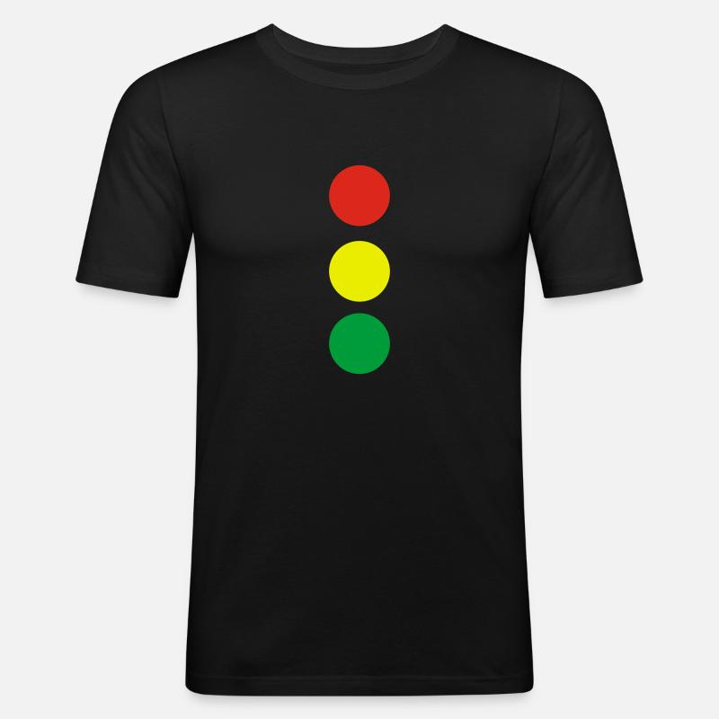 Ampel - Männer Slim Fit T-Shirt - Schwarz