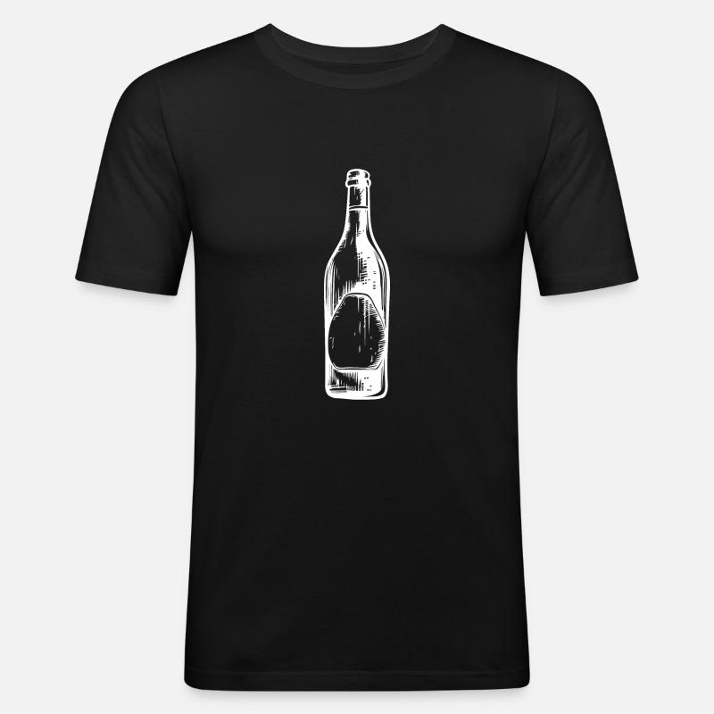 Bierflasche Bier - Männer Slim Fit T-Shirt - Schwarz