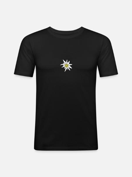 Edelweiss flower - Men's Slim Fit T-Shirt - black