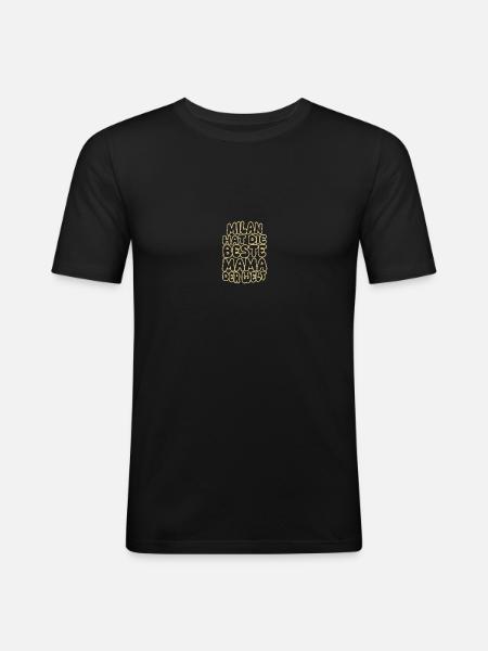 Milan als Spruch - Männer Slim Fit T-Shirt - Schwarz