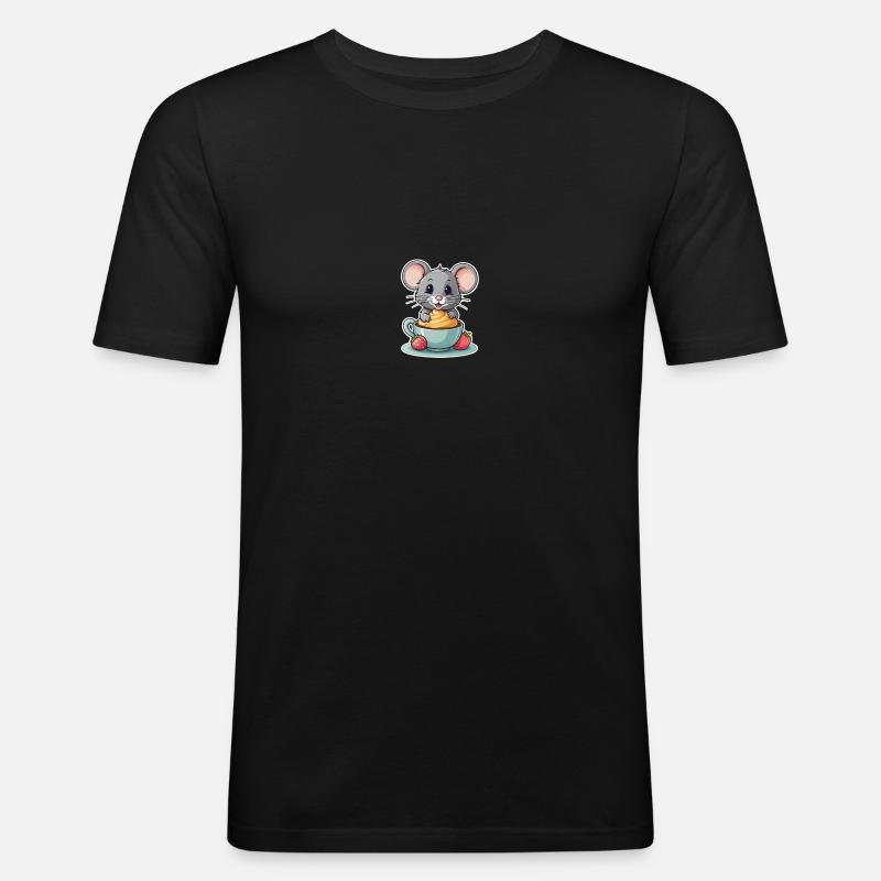 Mouse dessert - Männer Slim Fit T-Shirt - Schwarz