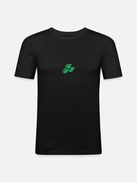 The Leaf - Männer Slim Fit T-Shirt - Schwarz