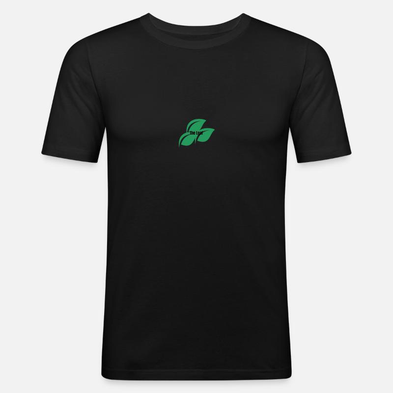 The Leaf - Männer Slim Fit T-Shirt - Schwarz