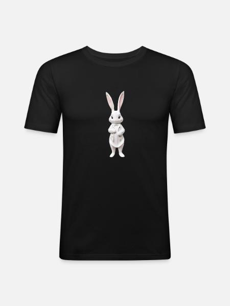 Cute bunny white 5 - Men's Slim Fit T-Shirt - black