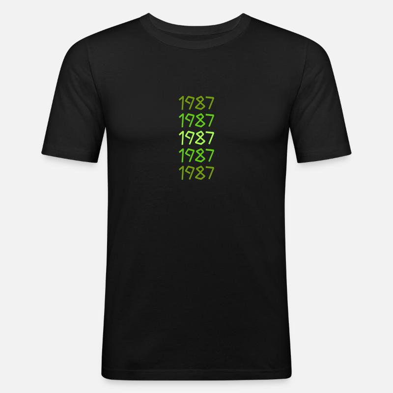 1987 1987 - Männer Slim Fit T-Shirt - Schwarz