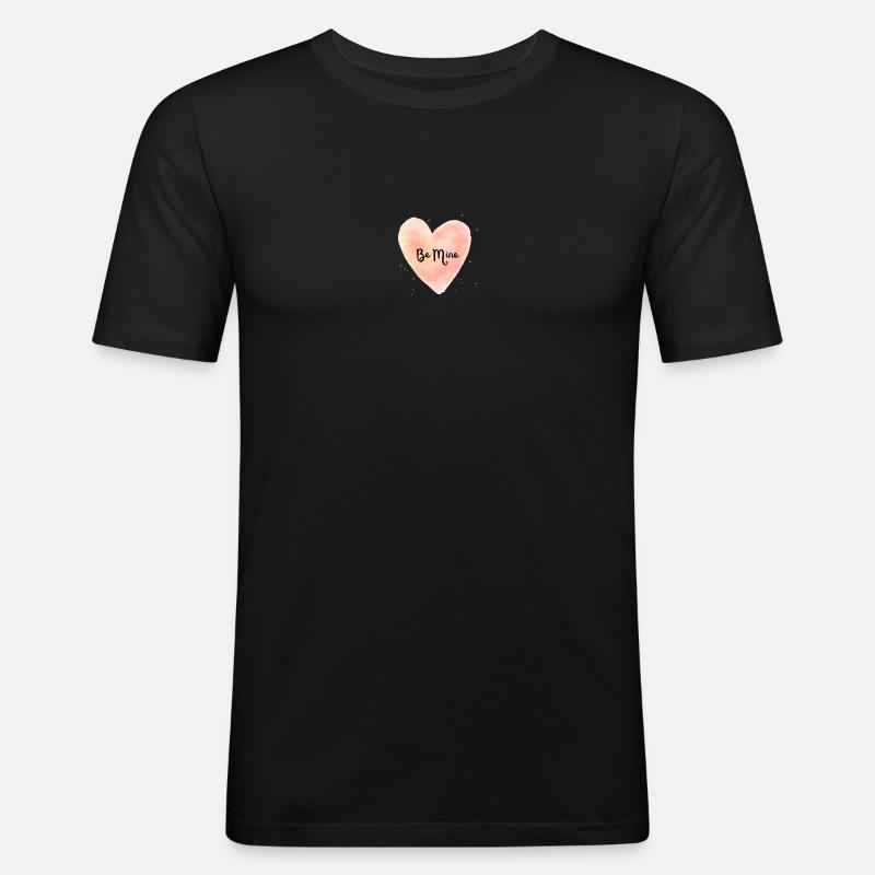 Valentine - Männer Slim Fit T-Shirt - Schwarz