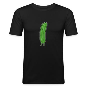 Happy cucumber veggie lovers. Gift - Men's Slim Fit T-Shirt - black - Front - Nik (191cm)