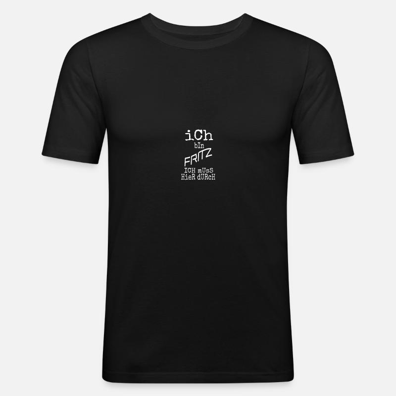 Fritz als Fritz - Männer Slim Fit T-Shirt - Schwarz
