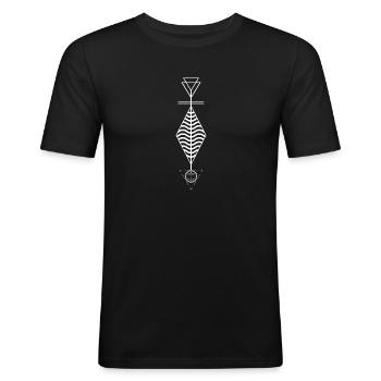 Frises de fraises - Réduction de la dérive - T-shirt près du corps Homme - noir - Devant - Nik (191cm)