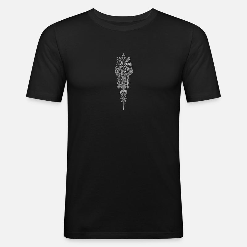 Wikinger Tribal - Männer Slim Fit T-Shirt - Schwarz