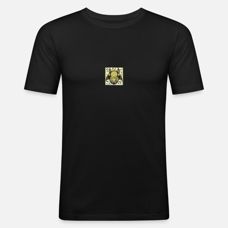 one bat - Männer Slim Fit T-Shirt - Schwarz