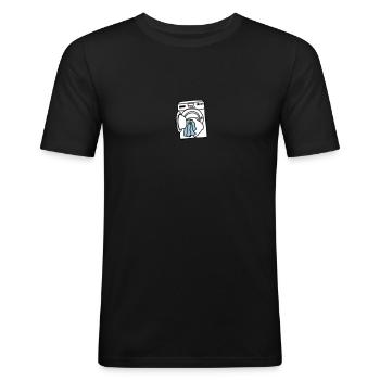 Lave linge - T-shirt près du corps Homme - noir - Devant - Nik (191cm)