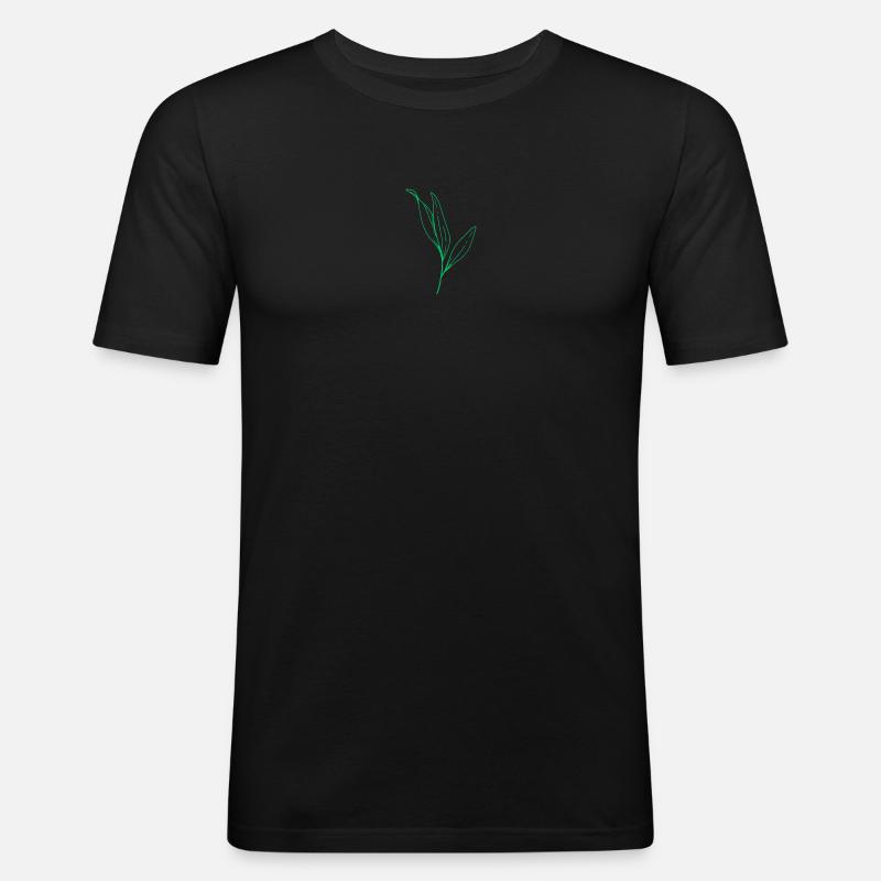 Blumen,Pflanze, Blatt - Männer Slim Fit T-Shirt - Schwarz