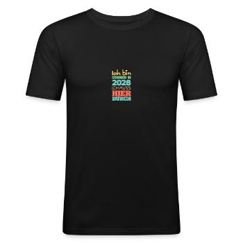 Bin 2028 - Männer Slim Fit T-Shirt - Schwarz - Vorne - Nik (191cm)