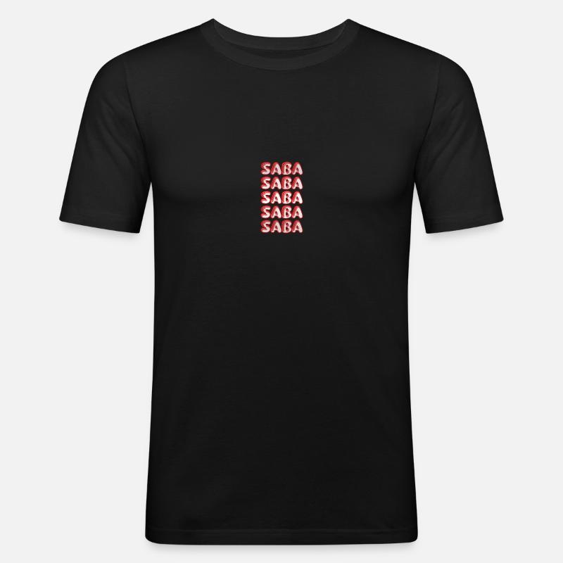 Saba als Reise - Männer Slim Fit T-Shirt - Schwarz