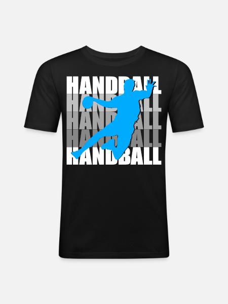 Handball - Männer Slim Fit T-Shirt - Schwarz