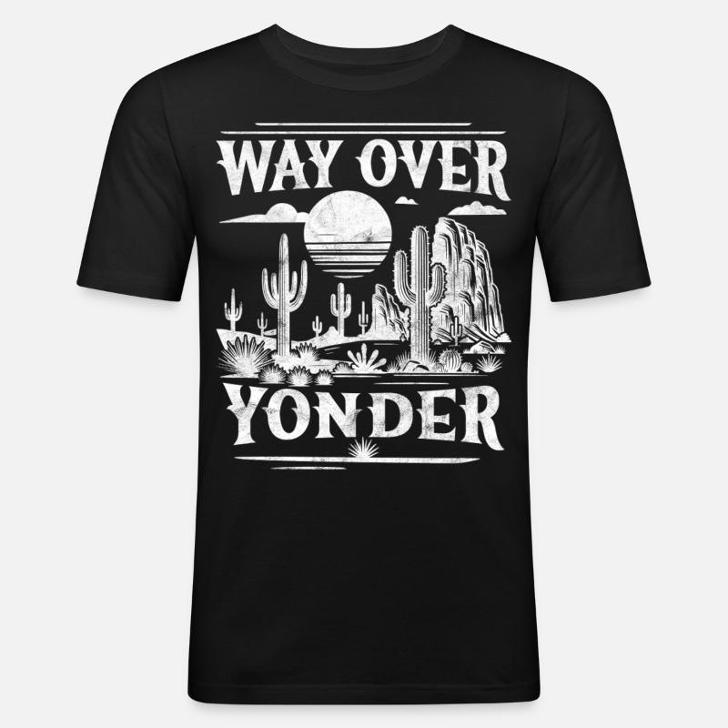 Weit drüben - Männer Slim Fit T-Shirt - Schwarz