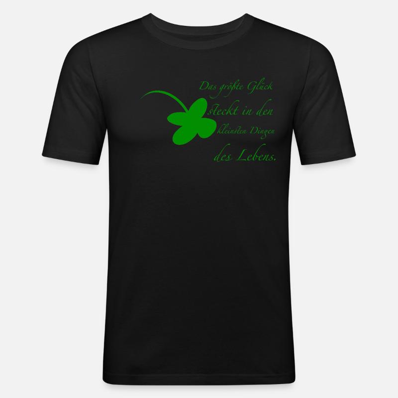 Glück - Männer Slim Fit T-Shirt - Schwarz
