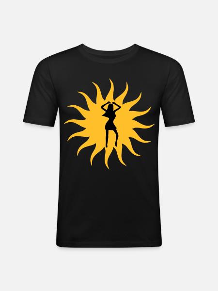 Danse du soleil fille - T-shirt près du corps Homme - noir