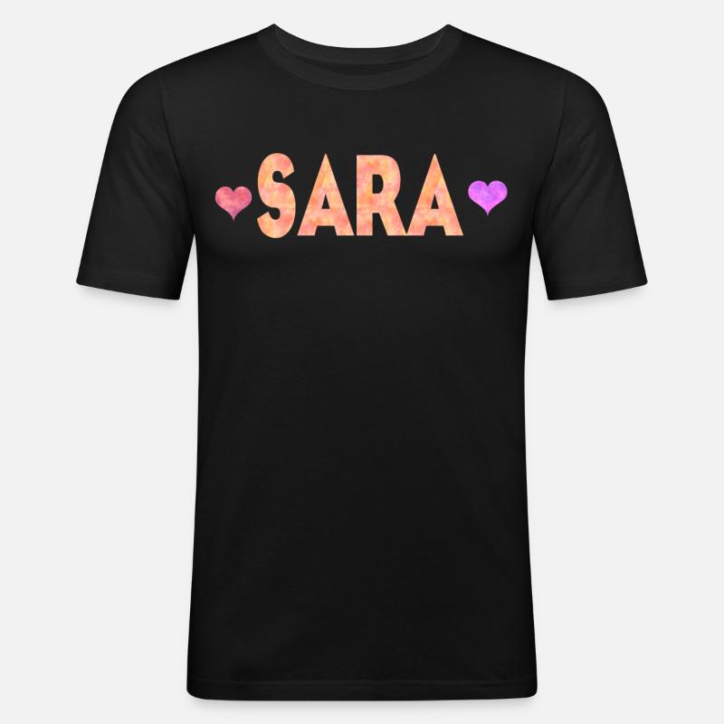 Sara - Männer Slim Fit T-Shirt - Schwarz