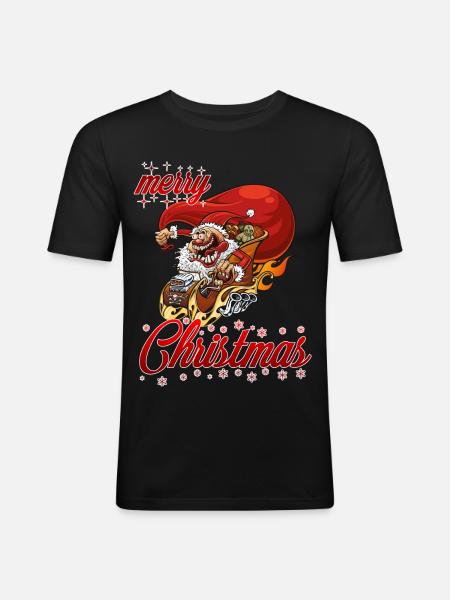 joyeux noël réglage père - T-shirt près du corps Homme - noir