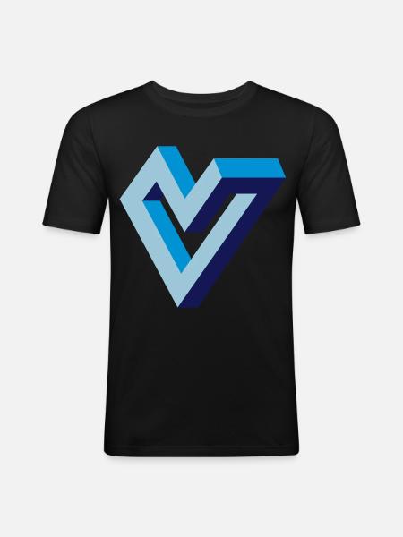Unmoegliches Herz - Männer Slim Fit T-Shirt - Schwarz