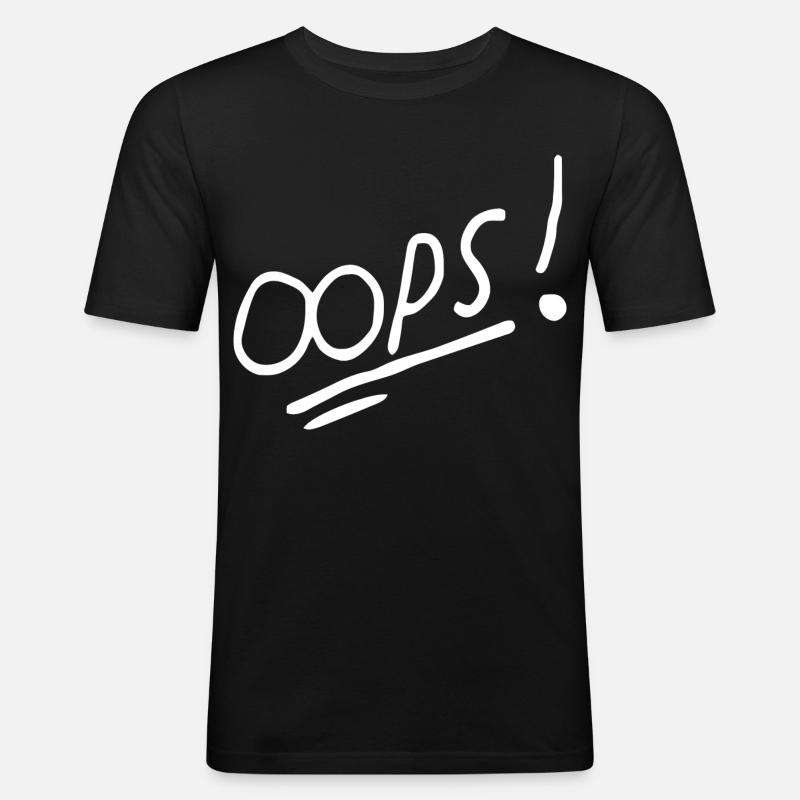 Vibrant Oops Conception de texte manuscrit - T-shirt près du corps Homme - noir