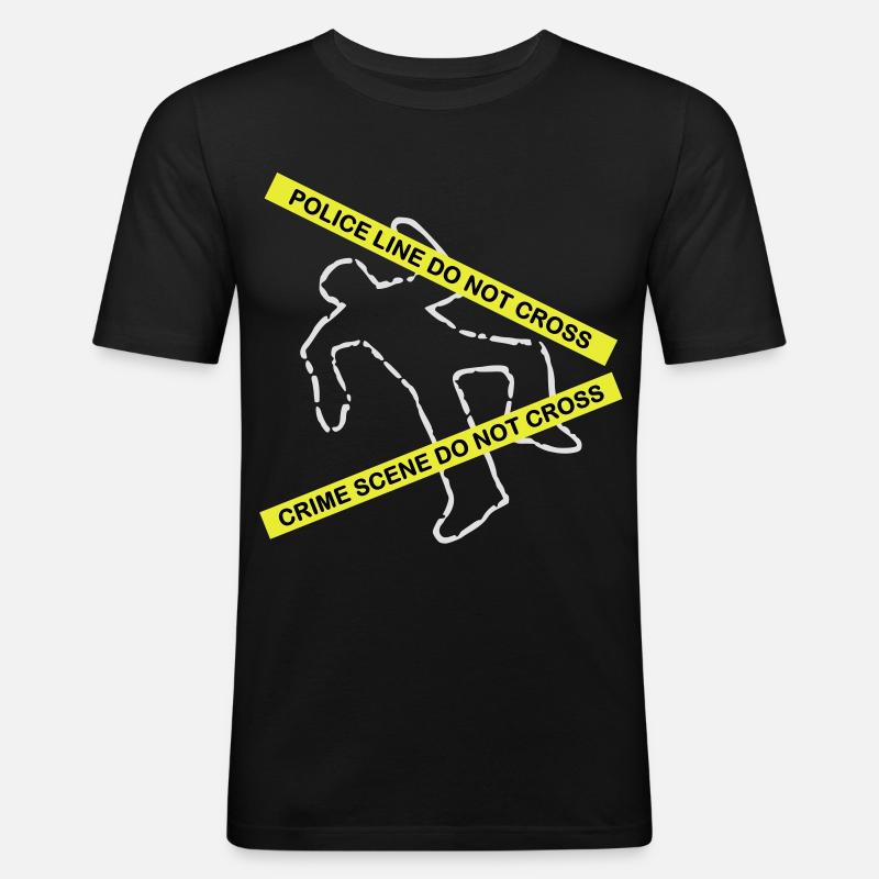 Tatort-Set - Männer Slim Fit T-Shirt - Schwarz