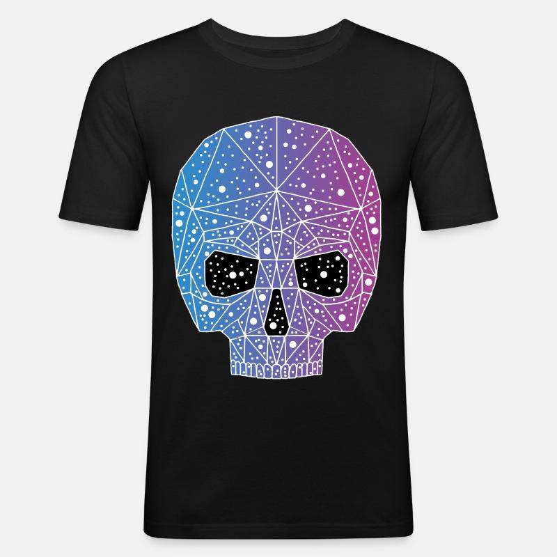 Galaktischer Todeskopf - Männer Slim Fit T-Shirt - Schwarz