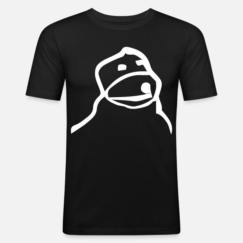 Flat Eric - Männer Slim Fit T-Shirt - Schwarz