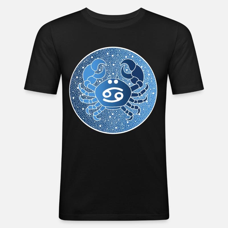 Sternzeichen: Krebs - Männer Slim Fit T-Shirt - Schwarz