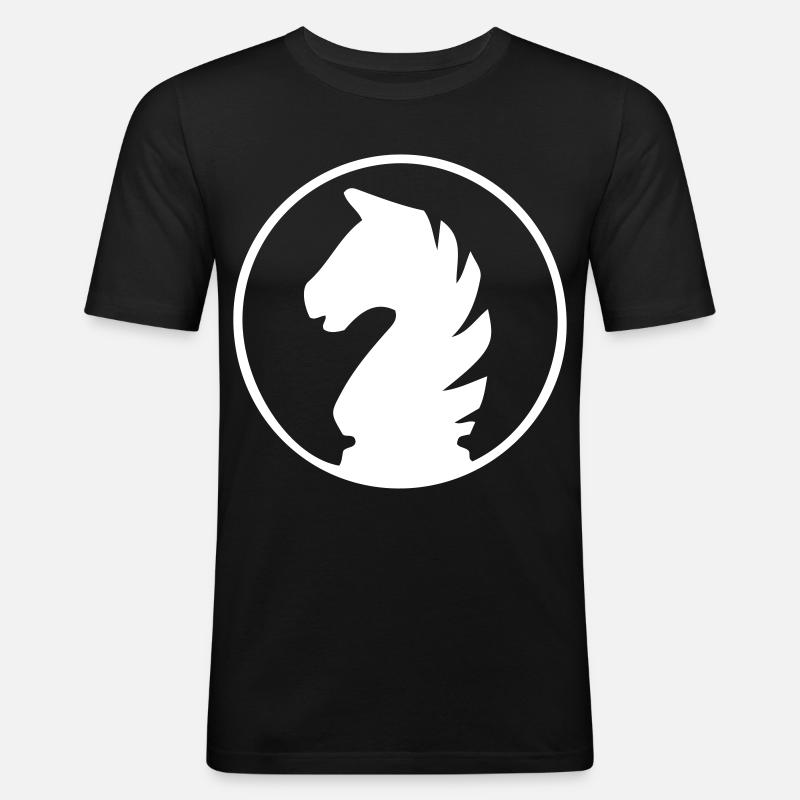 Schach - Pferd - Männer Slim Fit T-Shirt - Schwarz