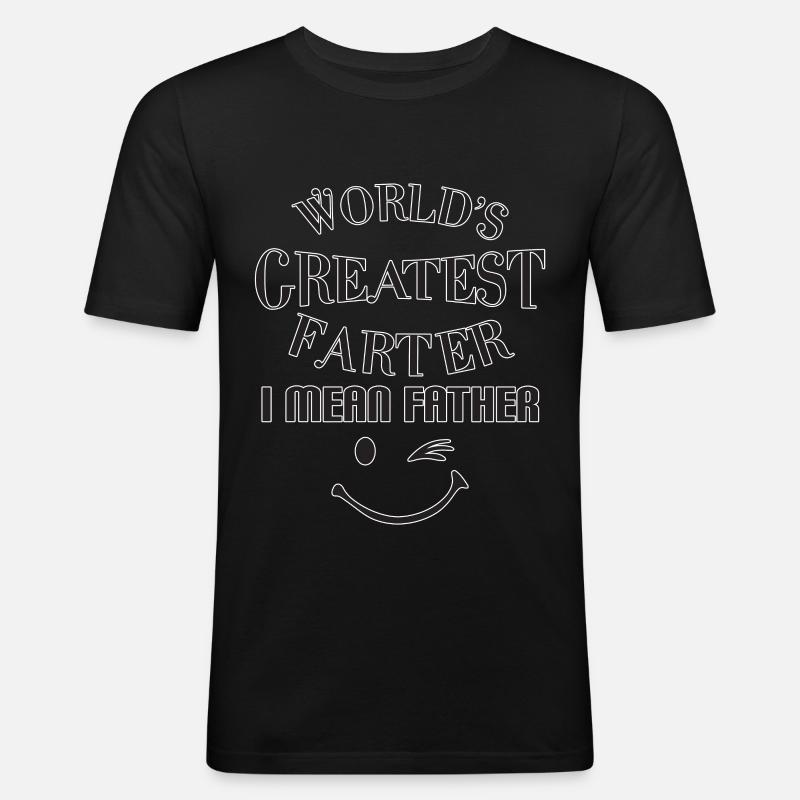 Vater-Heldenzitat mit lachendem Smiley - Männer Slim Fit T-Shirt - Schwarz