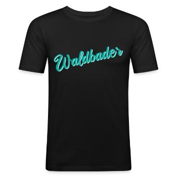Waldbader Wald Waldbaden Bäume Natur Geschenk - Männer Slim Fit T-Shirt - Schwarz - Vorne - Nik (191cm)