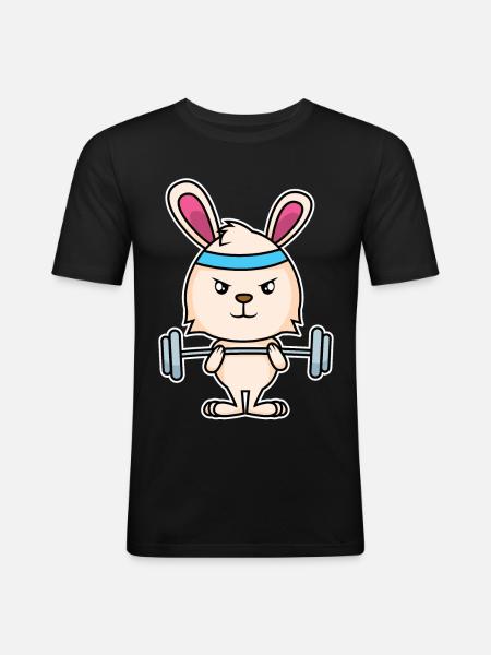 Fitness Bunny - Men's Slim Fit T-Shirt - black