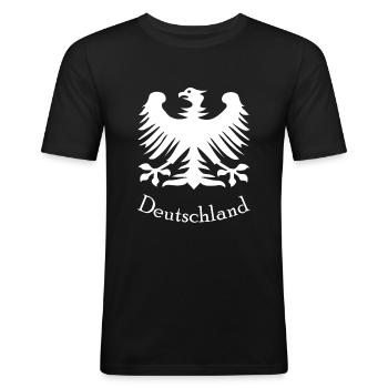 Deutschland Adler - Männer Slim Fit T-Shirt - Schwarz - Vorne - Nik (191cm)