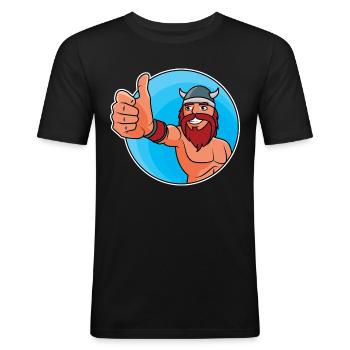 Vikings - pouce levé - T-shirt près du corps Homme - noir - Devant - Nik (191cm)