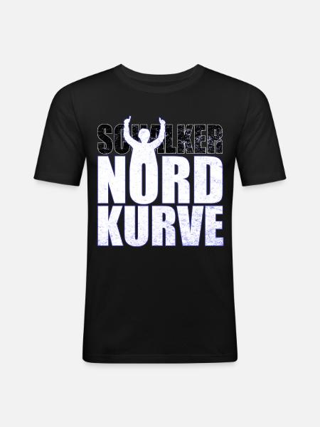Schalke Nordkurve bogstaver gaveidee - Herre Slim Fit T-Shirt - sort