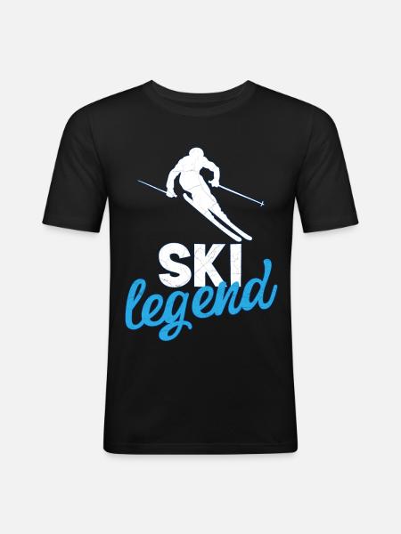 Ski Sport - T-shirt près du corps Homme - noir