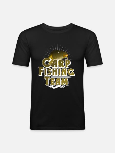 Carp fishing angler fishing - Men's Slim Fit T-Shirt - black