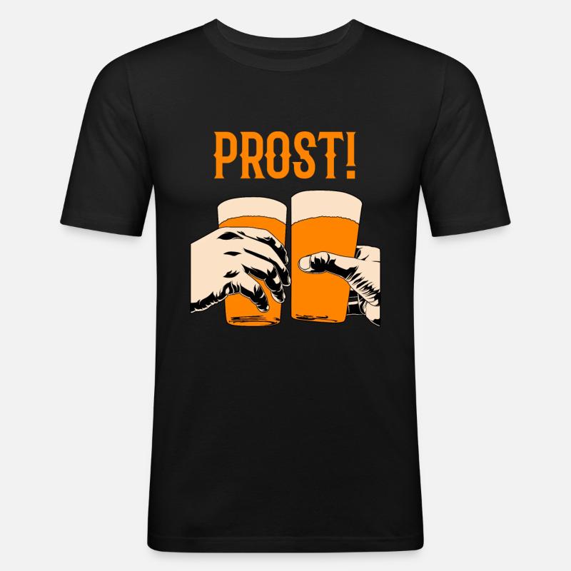 Trinkspruch - Männer Slim Fit T-Shirt - Schwarz