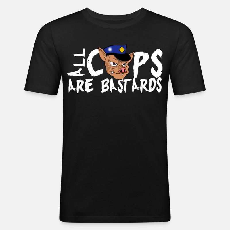 Cops sind scheiße ! - Männer Slim Fit T-Shirt - Schwarz
